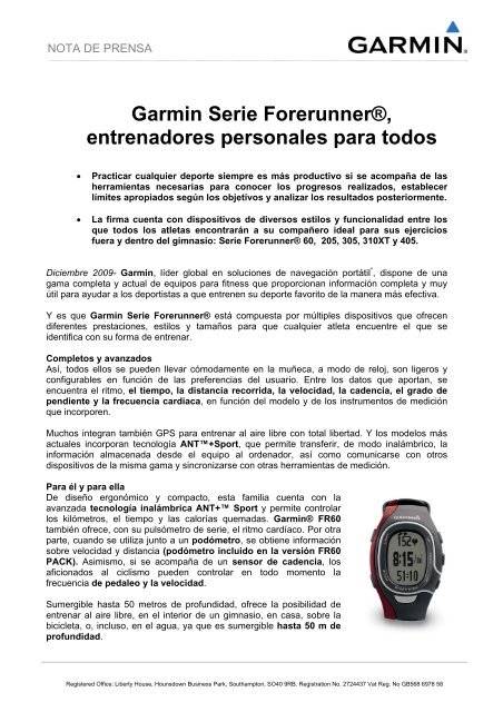 Garmin Serie Forerunner®, entrenadores personales para todos