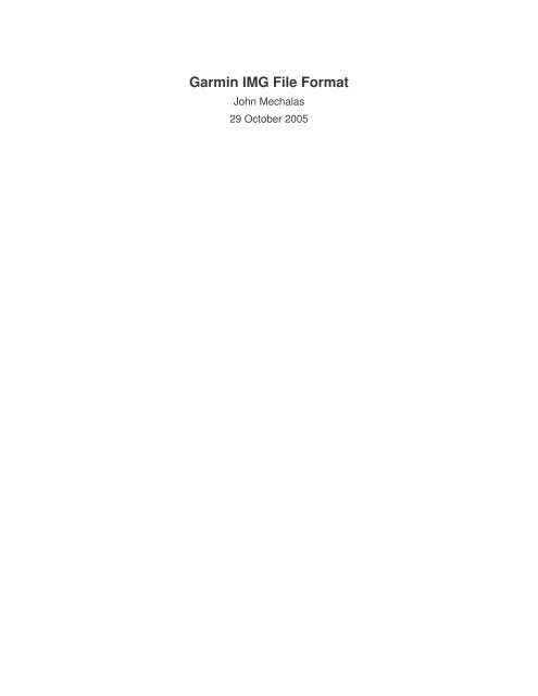Garmin IMG File Format - SourceForge
