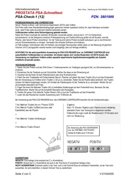 PROSTATA PSA-Schnelltest PSA-Check-1 (12 ... - MEDPRO GmbH