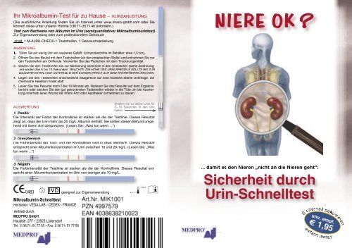 Mikroalbumin Heft mit Test als 2er Karte.indd - MEDPRO GmbH