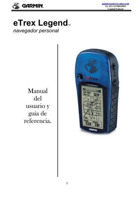 Manual Garmin Etrex Legend - inicio