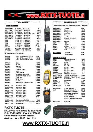 Imuroi tästä koko mainos - RXTX-Tuote