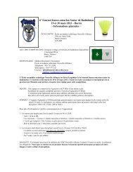 6 Tournoi franco-ontarien Senior de Badminton 19 et 20 mars 2013 ...