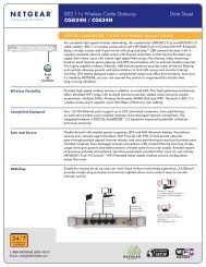 802.11n Wireless Cable Gateway Data Sheet CGD24N ... - Netgear