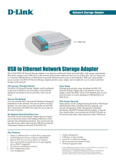 USB to Ethernet Network Storage Adapter - D-Link