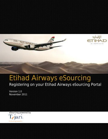 Registration Guide - Etihad Airways eSourcing Portal - Tejari
