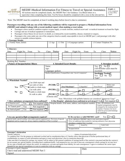 emirates airline travel fitness form