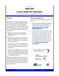 DNR GPS Manual - Virginia Geospatial Extension Program