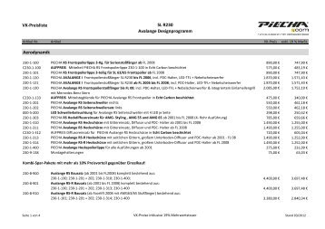 VK-Preisliste SL R230 Avalange Designprogramm ... - R230 Facelift