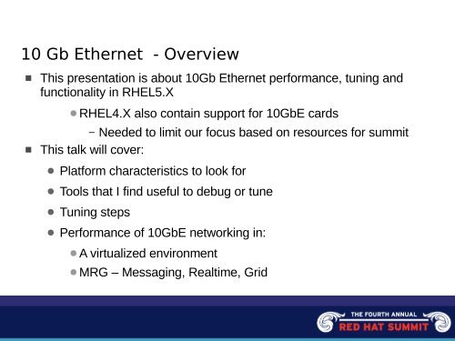 10 Gb Ethernet Mark Wagner - Red Hat