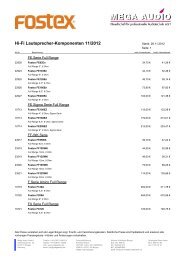 Fostex Hifi Lautsprecherkomponenten - Mega Audio