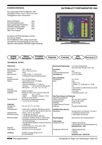 DATENBLATT PORTAMONITOR 1064 - Mega Audio