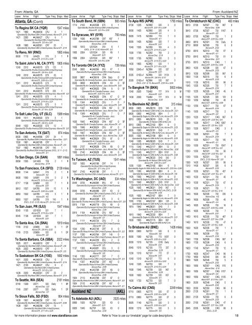 TIMETABLE - Star Alliance