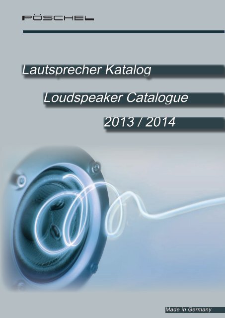 Loudspeaker Catalogue - Fritz Pöschel ETG