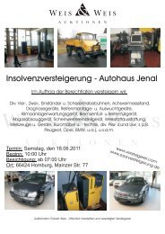 Insolvenzversteigerung - Autohaus Jenal - Weis und Weis Auktionen ...