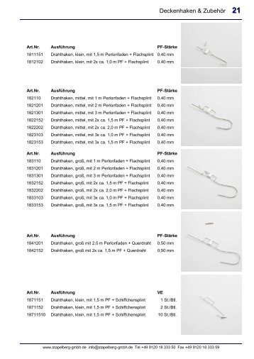 Deckenhaken + Befestigungen - Stapelberg GmbH