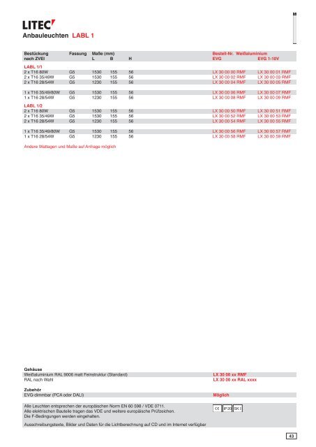 Download Katalog 16 ca. 30 MB - Litec Leuchten GmbH