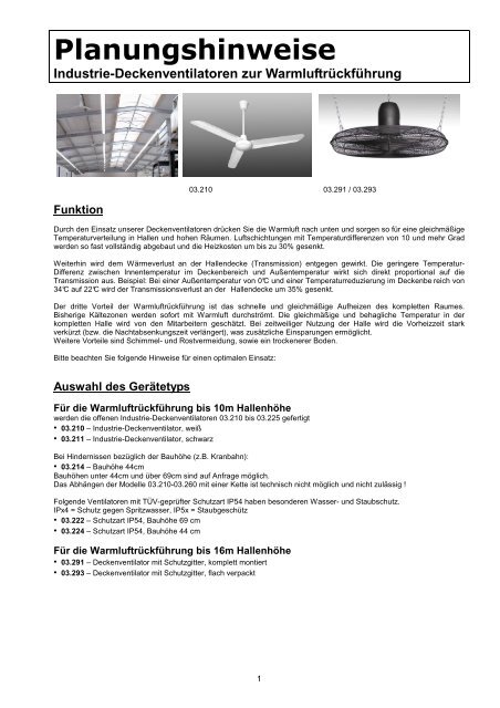 Industrie Deckenventilator Warmluftrückführung Ventilator Hallenheizung 