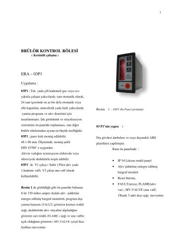 03p1 - Era Yakma ve Gözetleme Kontrol Sistemleri
