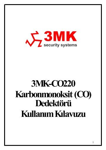 3MK-CO220 Karbonmonoksit (CO) Dedektörü Kullanım Kılavuzu