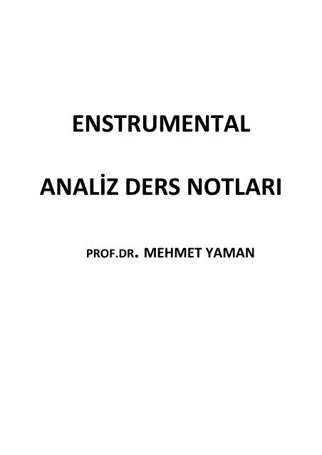 enstrumental analiz ders notları - Kimya
