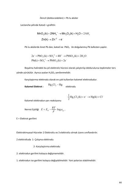 enstrumental analiz ders notları - Kimya