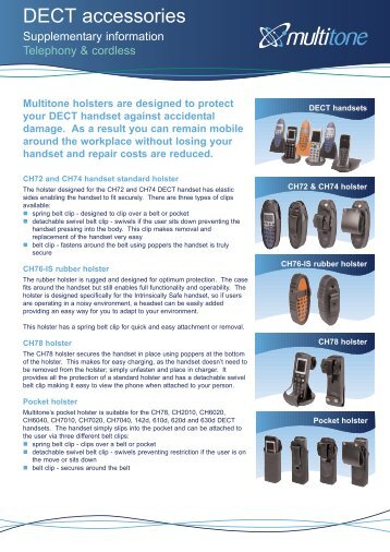 DECT accessories - supp info - Multitone