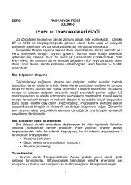 TEMEL ULTRASONOGRAFİ FİZİĞİ - Tıbbi Görüntüleme Teknikleri