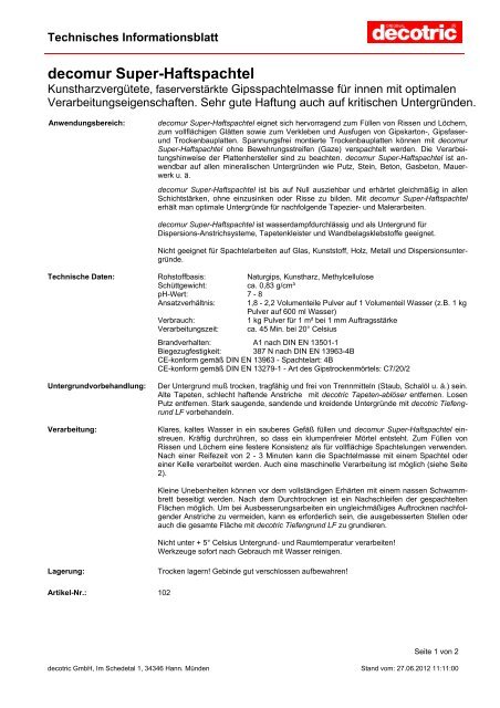 decomur Super-Haftspachtel