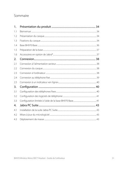 BH970 Wireless Mono DECT Headset User's Guide ... - Logitech