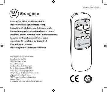 Remote Control Installation Instructions Installationsanleitung für ...