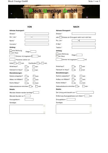 Umzugsliste als PDF ausdrucken - umzug321.de