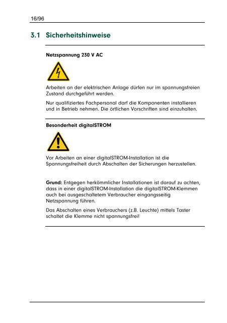 digitalSTROM Installationshandbuch