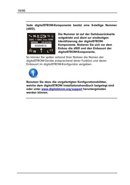 digitalSTROM Installationshandbuch