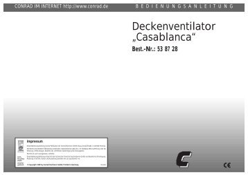 Deckenventilator „Casablanca“ - Produktinfo.conrad.com