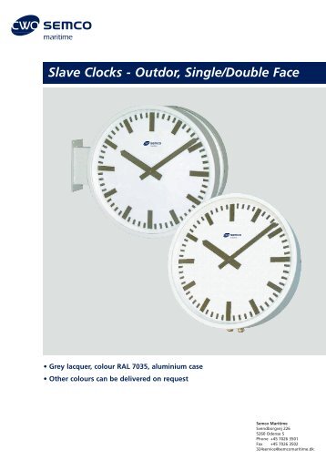 Slave Clocks - Outdor, Single/Double Face