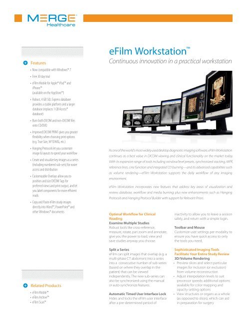 eFilm Workstation™ - Merge Healthcare