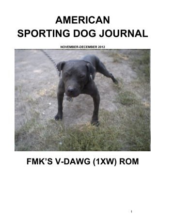 American Sporting Dog Journal - Nov/Dec - Get a Free Blog