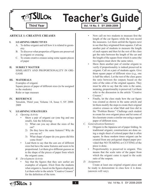 Teacher's Guide Diwa Learning Systems