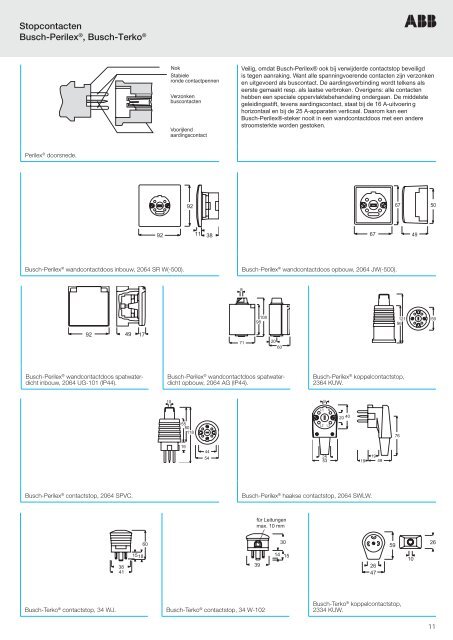 Technische gegevens Behorende bij Busch-Jaeger catalogus 2011