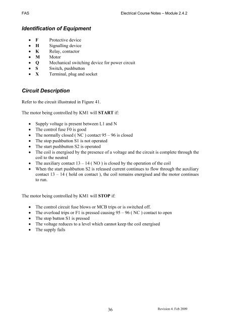 Trade of Electrician Motor Control COURSE NOTES - eCollege