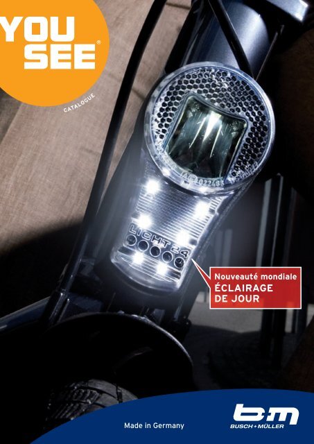 Lampe frontale avant de vélo pour moyeu Dynamo avec câble de feu arrière  compact lumineux