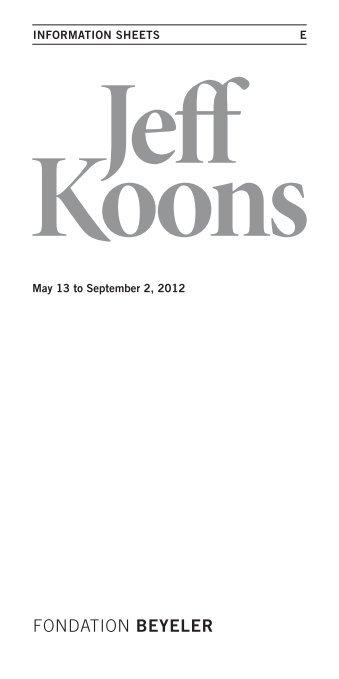 "Jeff Koons" PDF - Fondation Beyeler