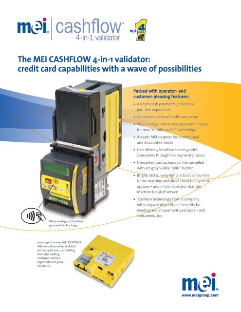 The MEI CASHFLOW 4-in-1 validator: credit card capabilities with a ...