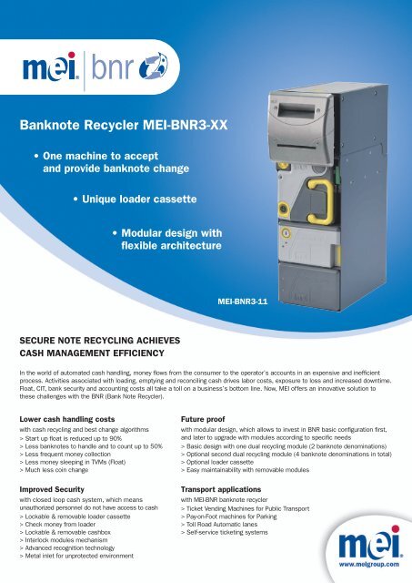 Banknote Recycler MEI-BNR3-XX
