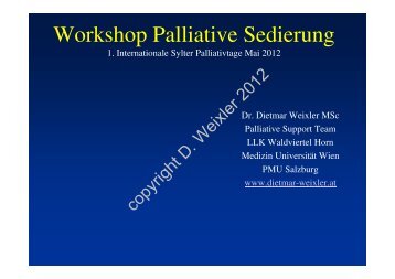 Workshop Palliative Sedierung - Internationale Sylter Palliativtage