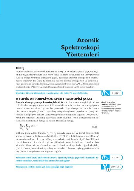 (UV) ve Görünür Bölge Moleküler Absorpsiyon Spektroskopisi