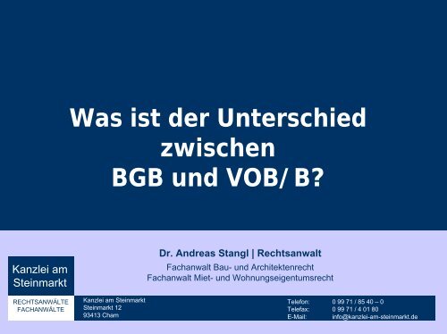 Häufige Fragen im Baurecht (Stand 2012) - Kanzlei am Steinmarkt