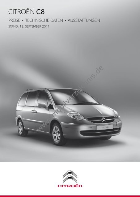 Preisliste Citroen C8, 9/2011 - mobilverzeichnis.de