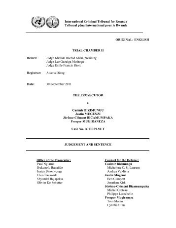 Bizimungu et. al. - Judgement and Sentence - International Criminal ...